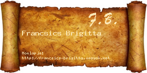 Francsics Brigitta névjegykártya